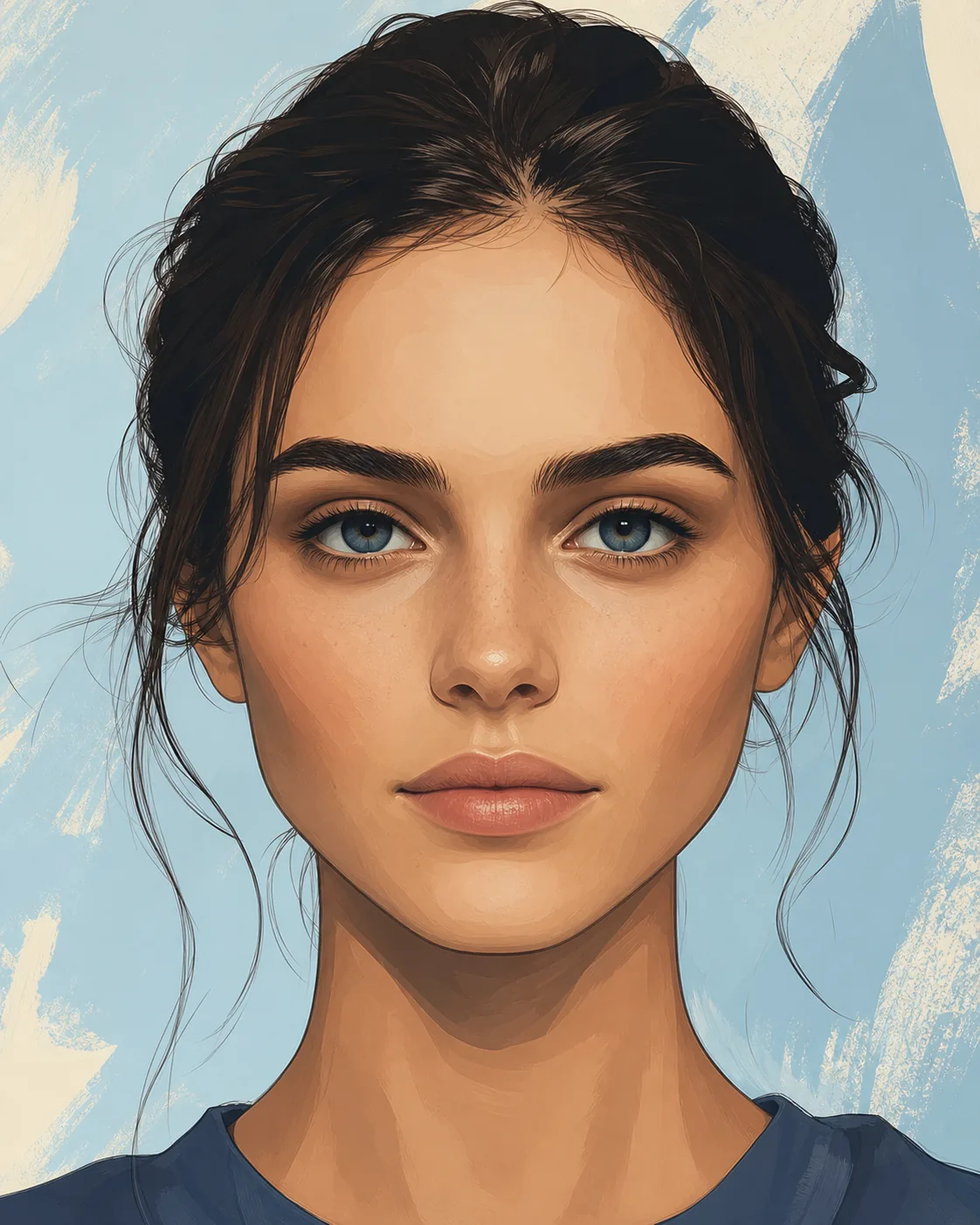 Editorial illustration showing deep set eyes under a softly shaded brow bone