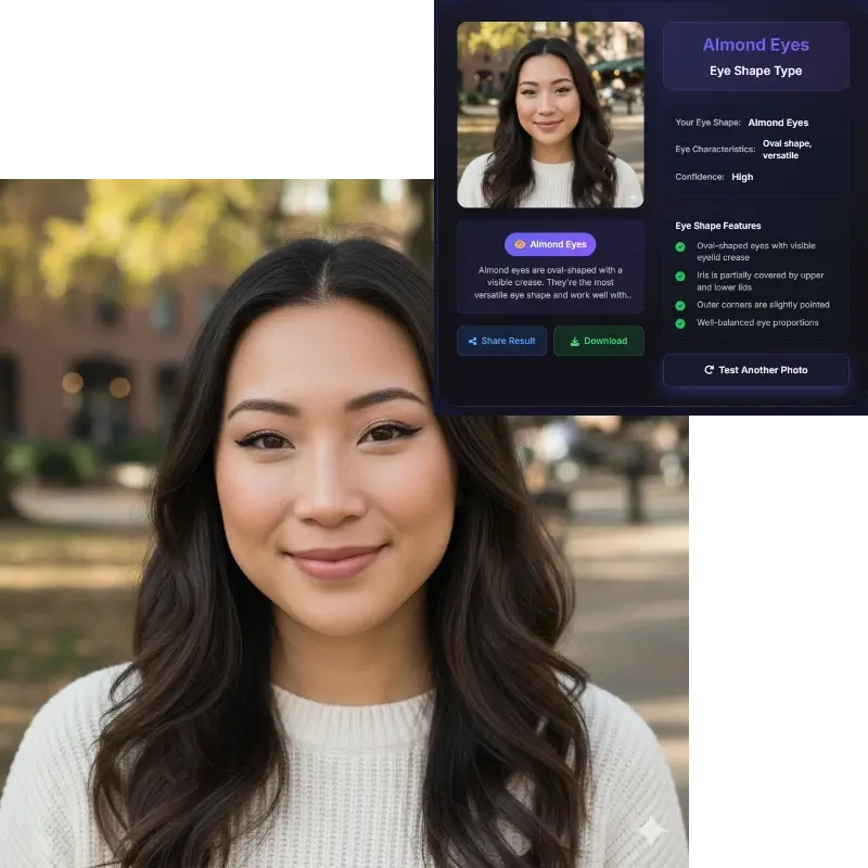 Almond eye shape comparison - East Asian woman with well-defined almond-shaped eyes