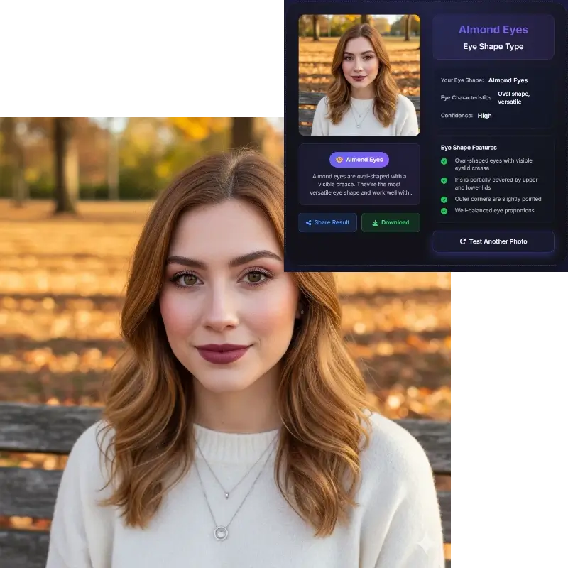 Almond eye shape features - woman with light brown hair showing classic almond eye characteristics